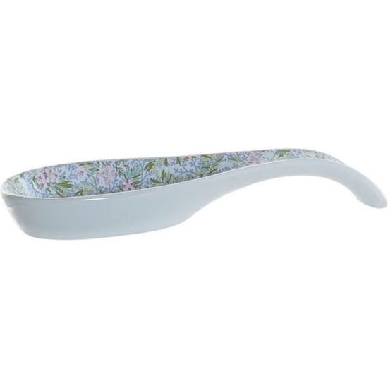 SET 6 CUCHARAS-SOPORTE CERÁMICA FLORAL 23CM image 0