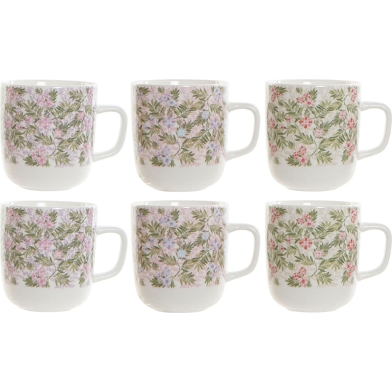 SET 6 TAZAS PORCELANA FLORAL 380 ML 10X8 image 0