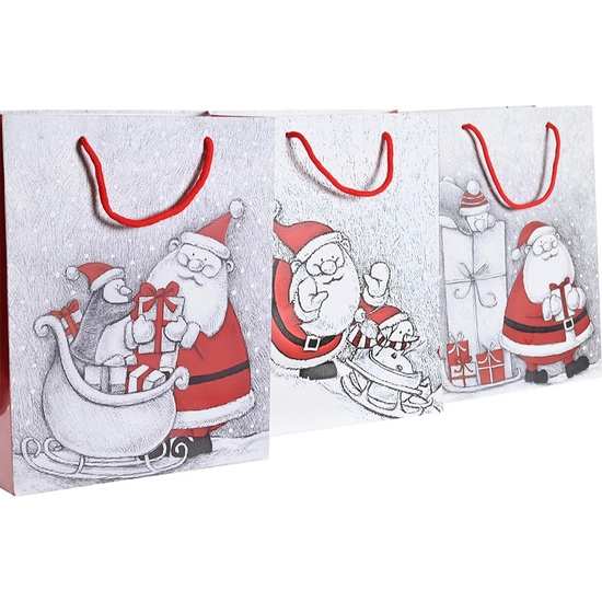 BOLSA PAPEL REGALO NAVIDAD 23X18X10 - 3 MODELOS image 1