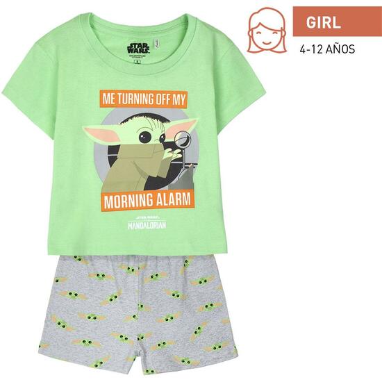 PIJAMA CORTO SINGLE JERSEY PUNTO THE MANDALORIAN LIGHT GREEN image 0