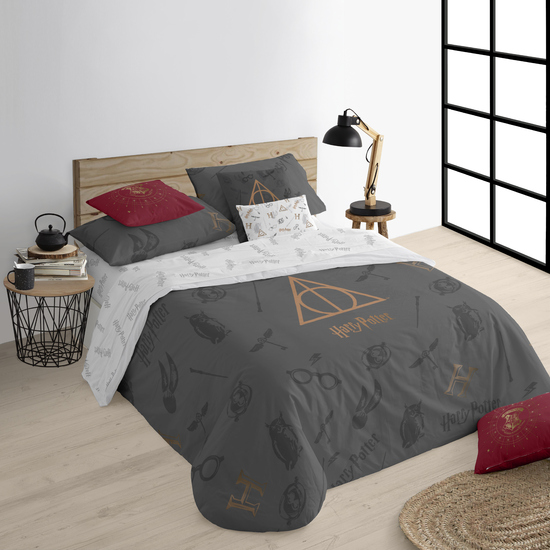 FUNDA NÓRDICA CON BOTONES 100% ALGODÓN MODELO DEATHLY HALLOWS PARA CAMA DE 180 (260X240 CM) image 1