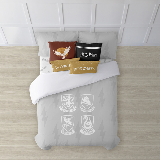 FUNDA NÓRDICA CON BOTONES 100% ALGODÓN MODELO HOGWARTS SHIELDS PARA CAMA DE 180 (260X240 CM) image 0