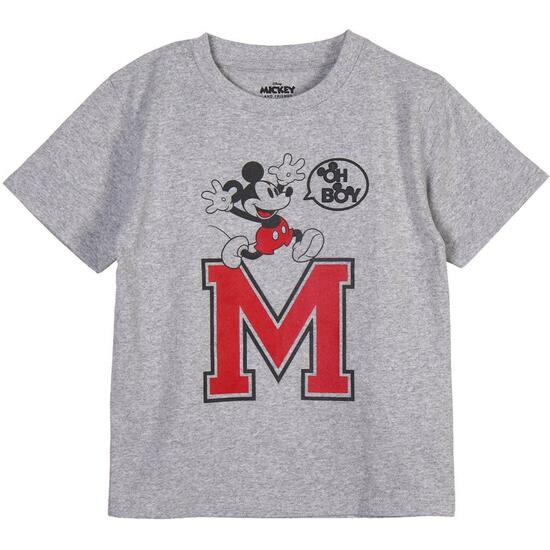 CAMISETA CORTA SINGLE JERSEY PUNTO MICKEY GRAY image 0