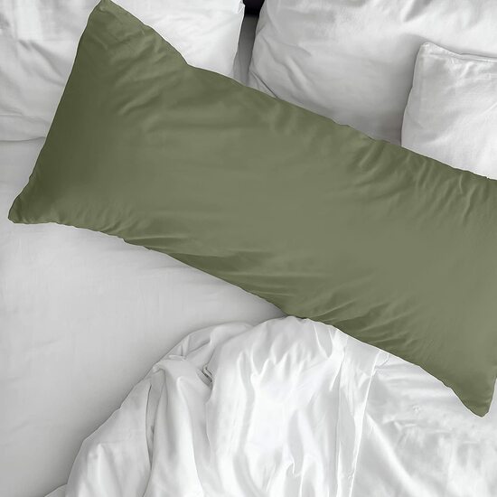 FUNDA DE ALMOHADA 100% ALGODÓN LISO ARMY GREEN DE 90 CM. image 0