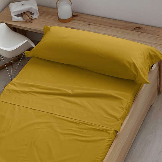 JUEGO DE SABANAS MUSTARD 100% ALGODÓN PARA CAMA DE 105 image 0