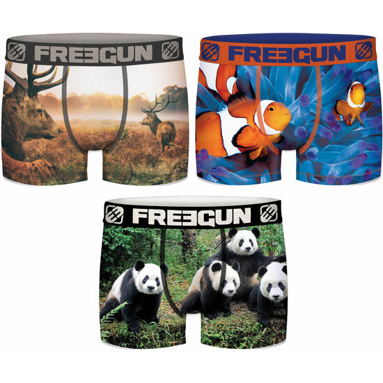 SET 3 CALZONCILLOS BOXER FREEGUN DE POLIESTER RECICLADO PARA HOMBRE image 0