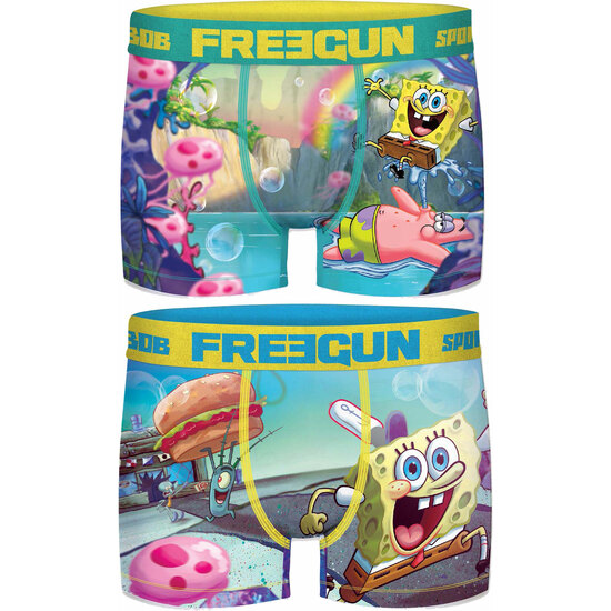 SET 2 BOXERS FREEGUN BOB ESPONJA - MICROFIBRA - 92% POLIÉSTER, 8% ELASTANO image 0