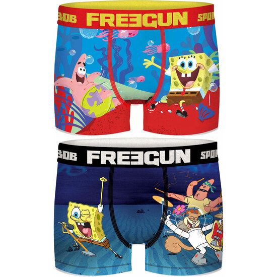 SET 2 BOXERS FREEGUN BOB ESPONJA - MICROFIBRA - 92% POLIÉSTER, 8% ELASTANO image 0