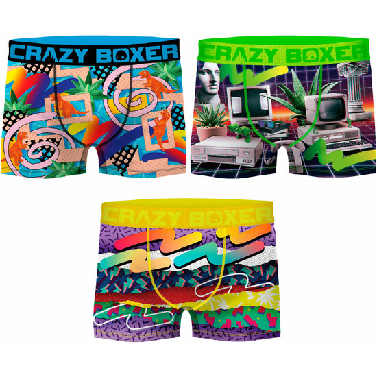 SET 3 CALZONCILLOS CRAZY BOXER EN VARIOS COLORES PARA HOMBRE image 0