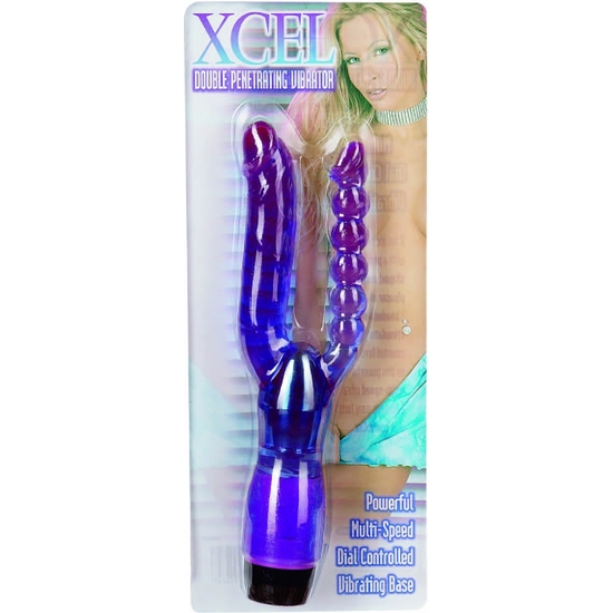 XCEL DOUBLE PENETRATING VIBRATOR PURPLE image 1