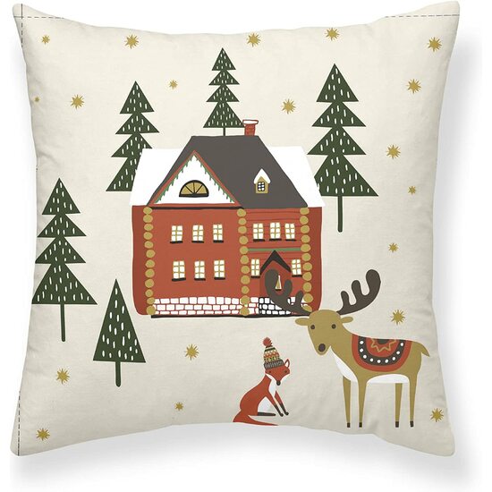 FUNDA COJIN CHRISTMAS CABIN 50X50 100% ALGODÓN image 0