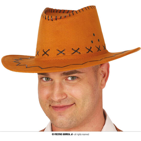 SOMBRERO VAQUERO MARRÓN SÍMIL PIEL image 0