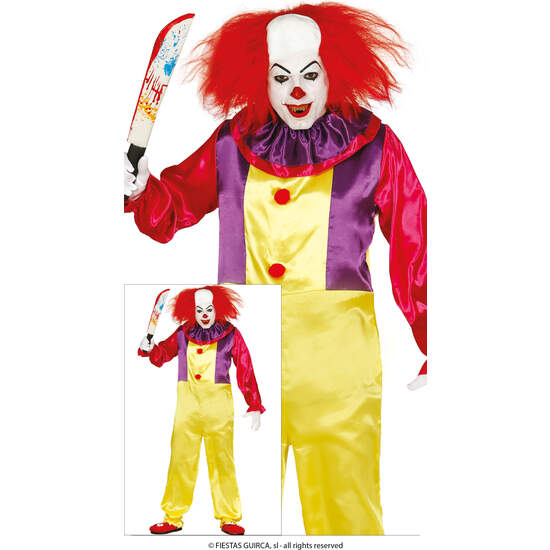DISFRAZ ADULTO PAYASO ASESINO TALLA 48-50 image 0