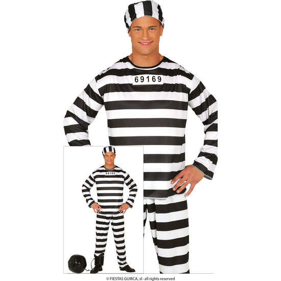 DISFRAZ ADULTO PRESIDIARIO TALLA 52-54 image 0