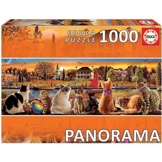 PUZZLE EDUCA 1000 PANORAMA GATOS image 0