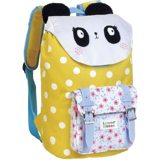 MOCHILA PANDA LEMON RIBBON LONA 38X22 image 0