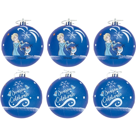 FROZEN PACK 6 BOLAS DE NAVIDAD 8 CM AZUL image 1