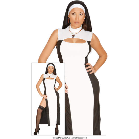 DISFRAZ ADULTA MONJA SEXY TALLA 42-44 image 0