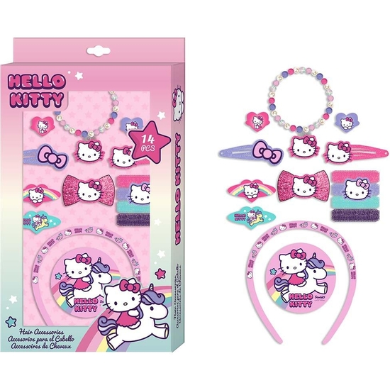 HELLO KITTY SET 14 ACCESORIOS PELO Y JOYITAS 29X18 image 0