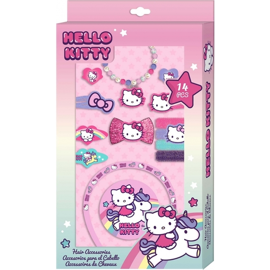 HELLO KITTY SET 14 ACCESORIOS PELO Y JOYITAS 29X18 image 2