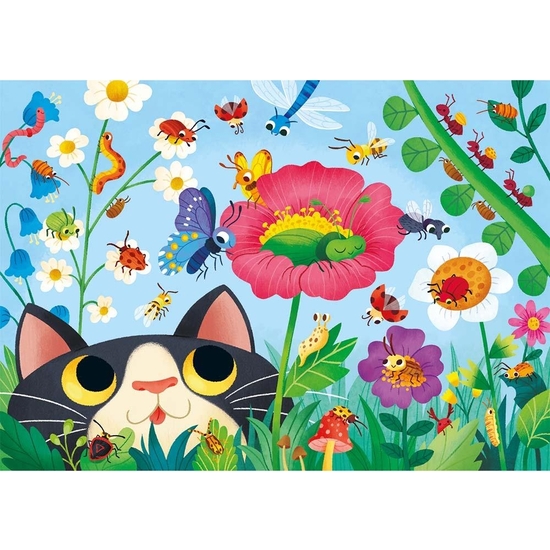 PUZZLE DOBLE 2X60 PZAS GATO INSECTOS image 1