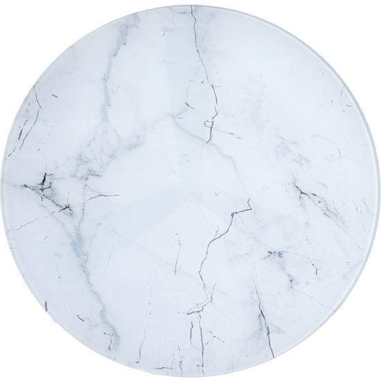 MESA CRISTAL EFECTO MARMOL BLANCO 42X40 image 2
