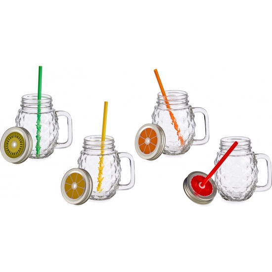SET 2 JARRAS CRISTAL+PAJITA 480ML.12X8CM image 2