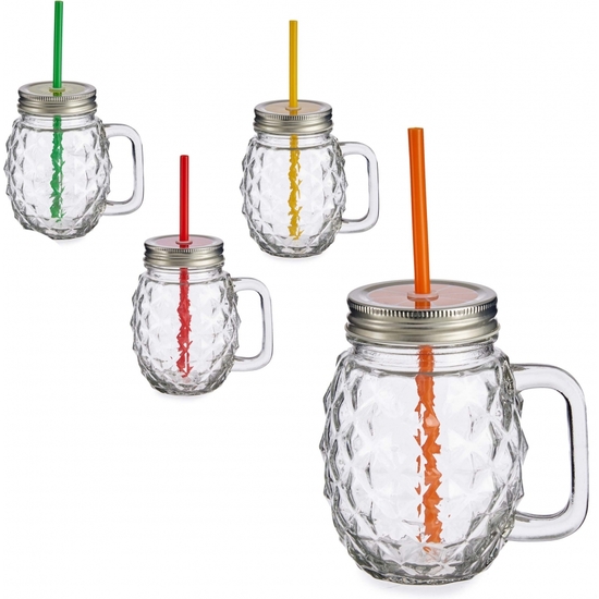 SET 2 JARRAS CRISTAL+PAJITA 480ML.12X8CM image 3