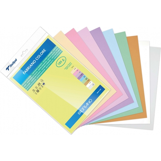 PACK 10 CARTULINAS A4 COLORES PASTEL 185 GR image 0