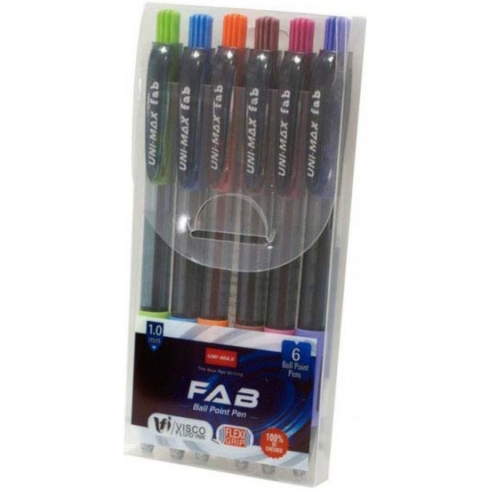 SET 6 BOLÍGRAFOS RETRÁCTIL TINTA FLUIDA image 0
