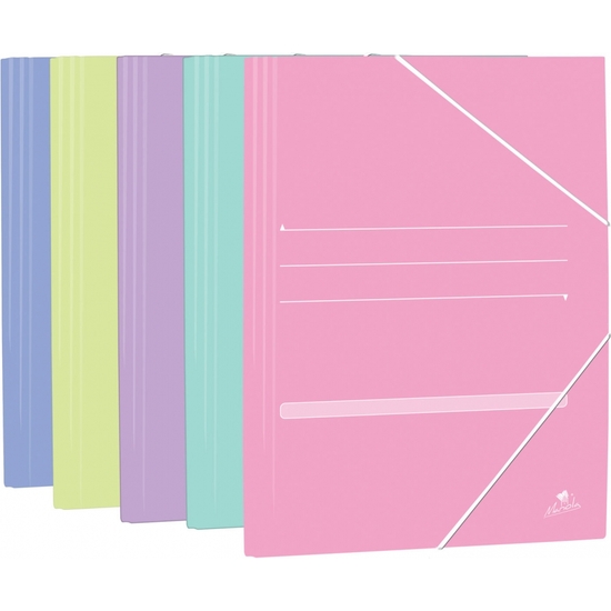 CARPETA CARTÓN COLOR PASTEL FOLIO GOMAS SOLAPAS image 0