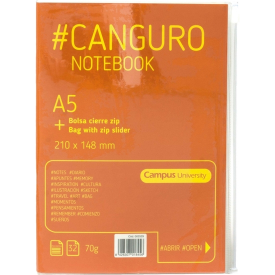 CUADERNO 32HOJAS A5 RAYADO FUNDA CIERRE ZIP 4 COLORES image 2