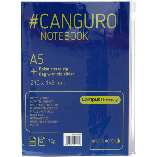 CUADERNO 32HOJAS A5 RAYADO FUNDA CIERRE ZIP 4 COLORES image 3