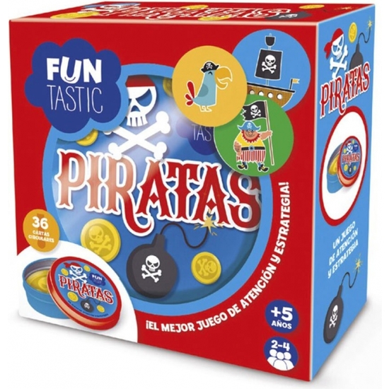 JUEGO CARTAS CAJA METAL PIRATAS image 0