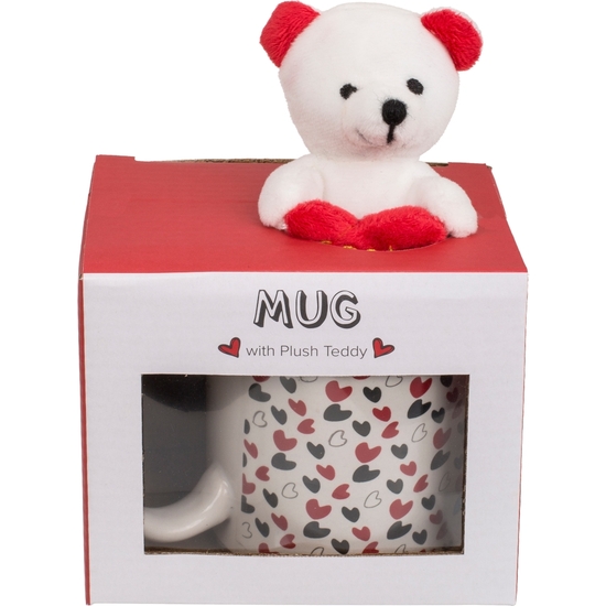 SET TAZA MUG CON PELUCHE OSITO LOVE image 0