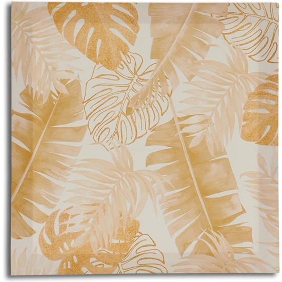 CUADRO LIENZO HOJAS NATUALEZA 28X28 image 1