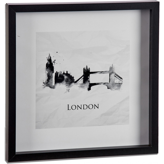 CUADRO MADERA LONDON/NEW YORK 32X32 image 0