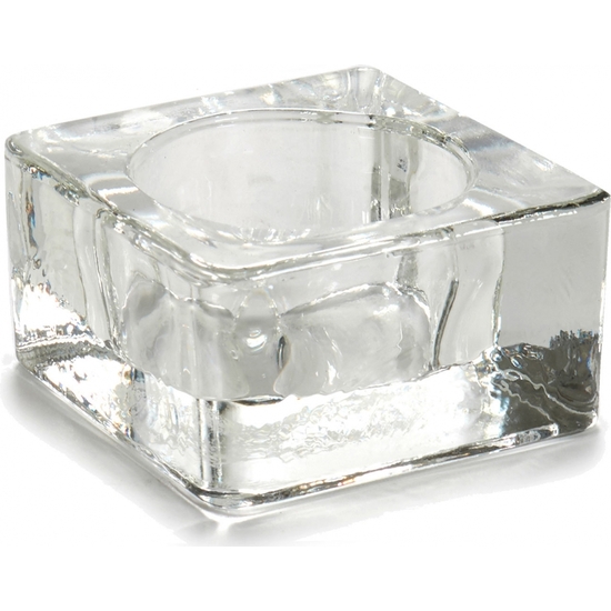 MINI PORTAVELAS TEALIGTH CRISTAL 6X6X3CM image 0