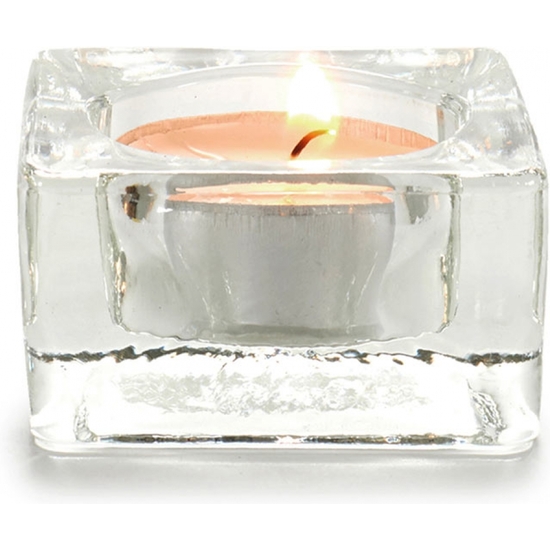 MINI PORTAVELAS TEALIGTH CRISTAL 6X6X3CM image 1