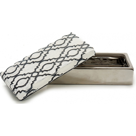 CAJA-JOYERO CERÁMICA ÉTNICO PLATA20X10X6 image 1