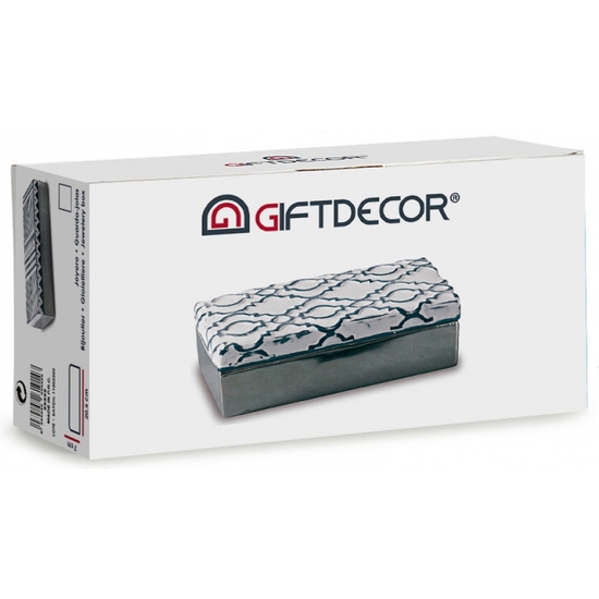 CAJA-JOYERO CERÁMICA ÉTNICO PLATA20X10X6 image 2
