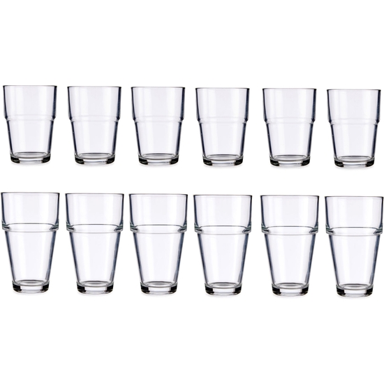 SET 12 VASOS CRISTAL 2 TAMAÑOS 370+260ML image 0