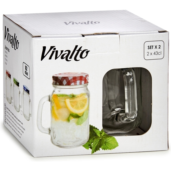 SET 2 JARRAS CRISTAL TAPA METAL430ML-3COL image 1