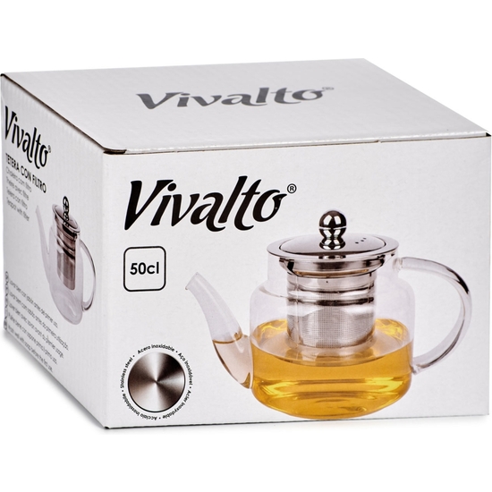 TETERA CRISTAL SOPLADO ACERO 500 ML 18X12X10 image 1