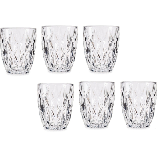 SET 6 VASOS CRISTAL TALLADOS 270 ML 10X8 image 0