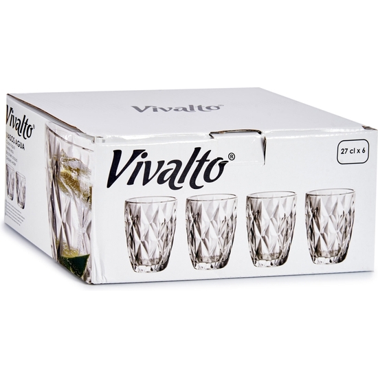 SET 6 VASOS CRISTAL TALLADOS 270 ML 10X8 image 1