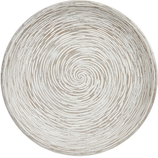 PLATO DECORACIÓN MADERA RELIEVE BLANCO 29 CM image 0