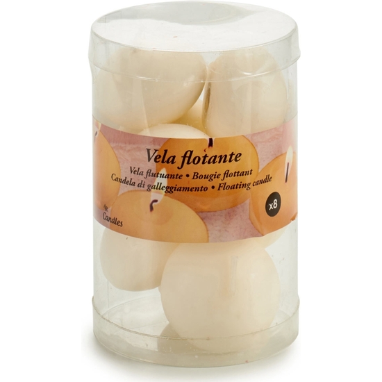 SET 8 VELAS FLOTANTES 5X5X3 CREMA 244 GR image 0