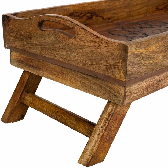 WOOD TRAY WITH LEGS image 5