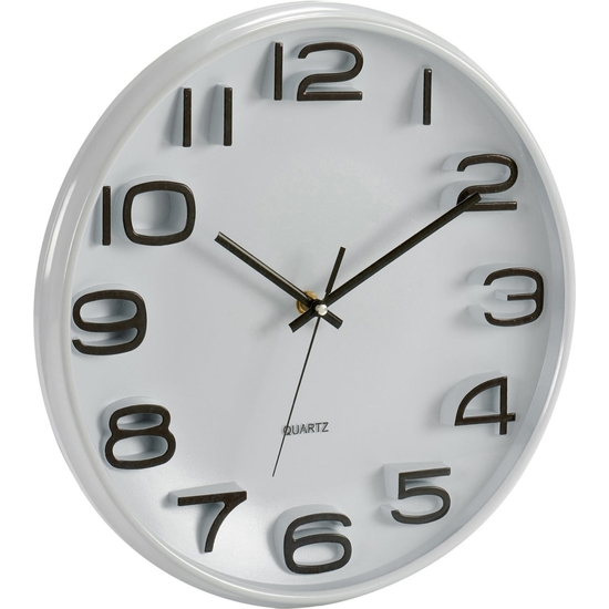 RELOJ PARED RELIEVE BLANCO-NEGRO 33 CM image 0